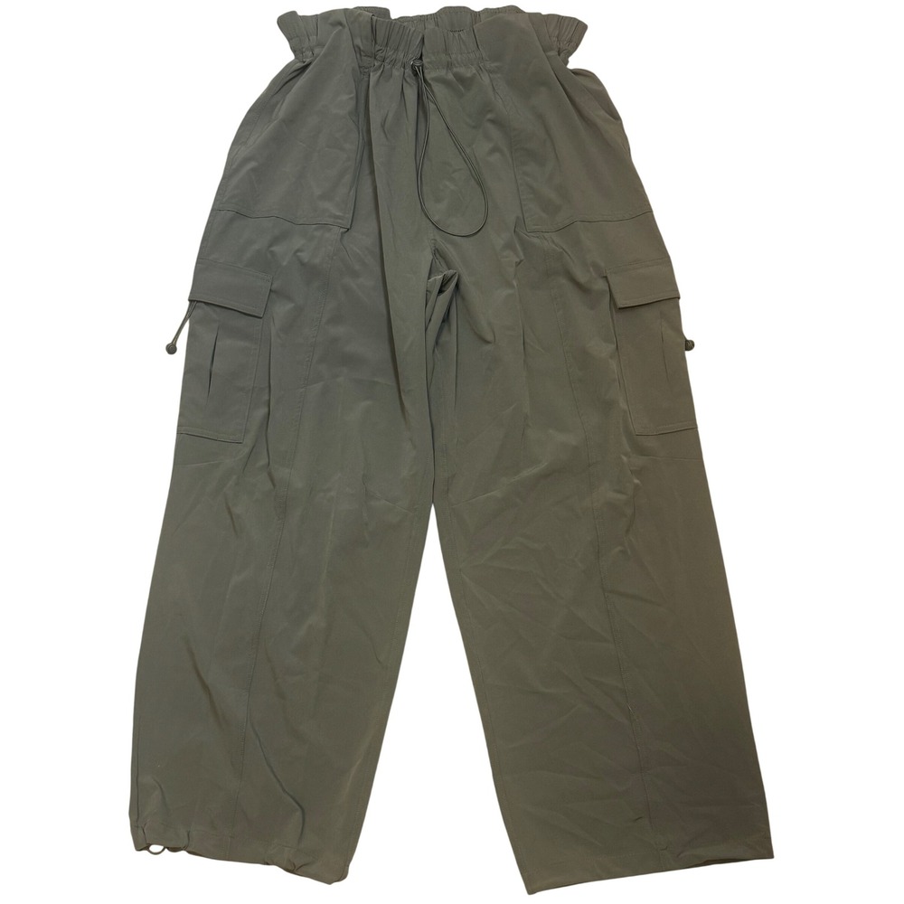 Avia Paperbag Waist Wide Leg Olive Green Stretch Cargo Pants Women's XL 16-18